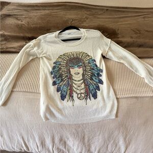 Lauren Moshi Knit Indian Sweater
